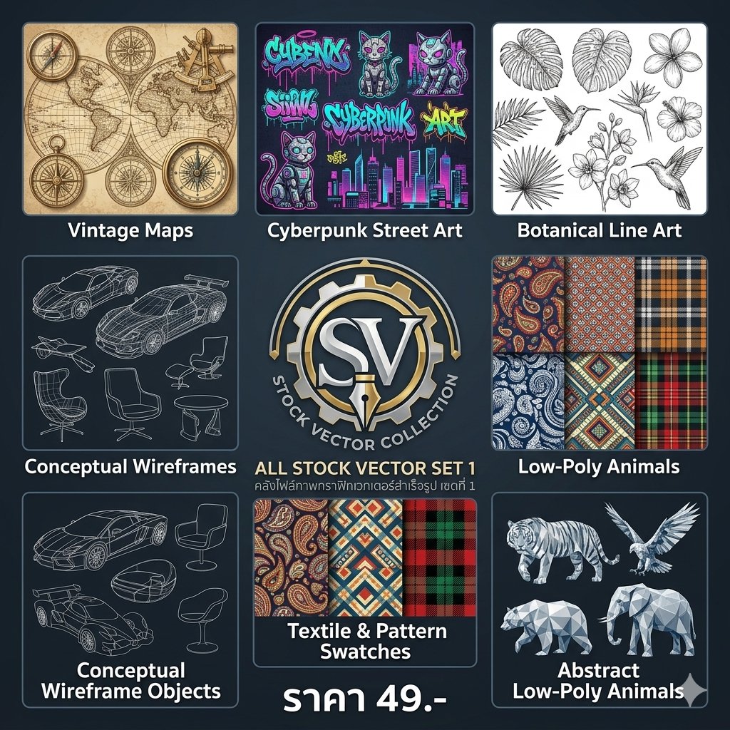All Stock Vector set.1 ชุดคลังไฟล์ภาพกราฟิกเวกเตอร์สำเร็จรูป เซตที่ 1