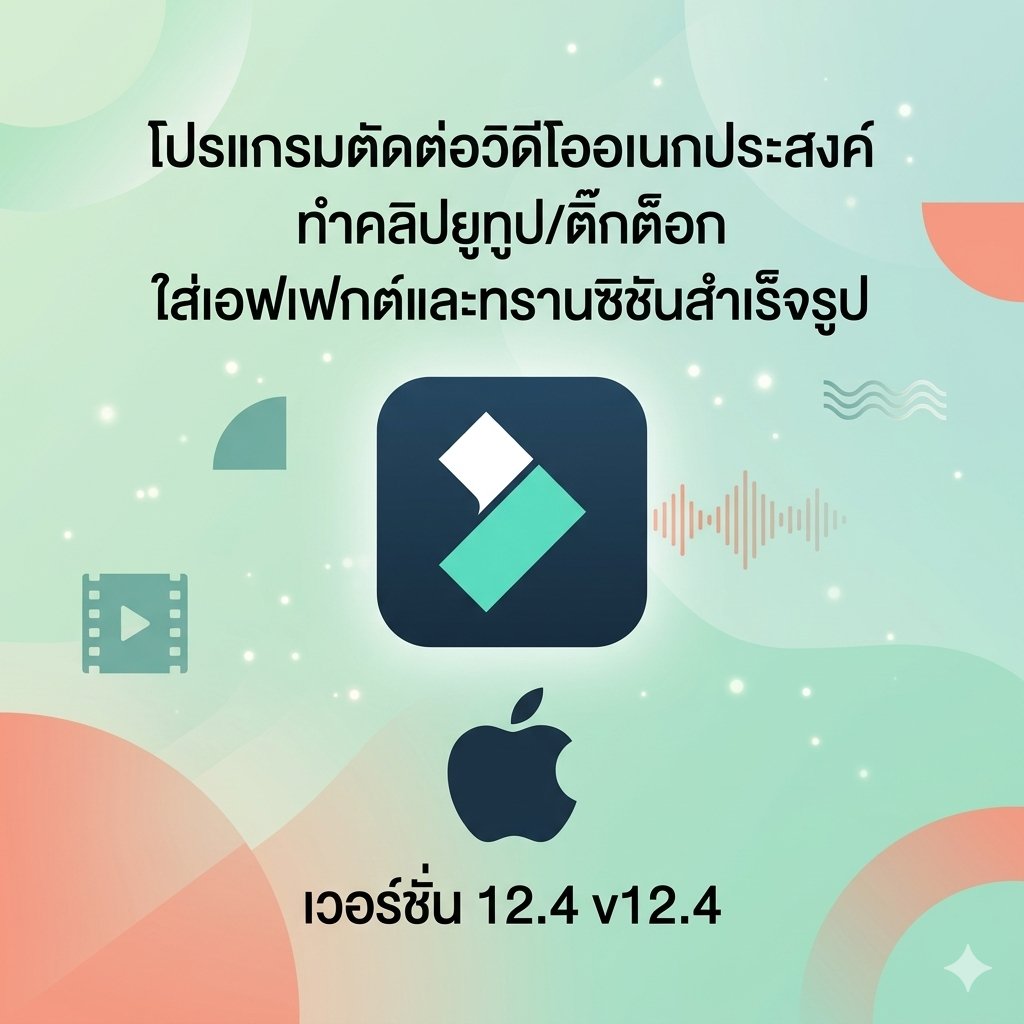 (MacOS) โปรแกรมตัดต่อวิดีโออเนกประสงค์ ทำคลิปยูทูป/ติ๊กต็อก ใส่เอฟเฟกต์และทรานซิชันสำเร็จรูป เวอร์ชัน 12.4