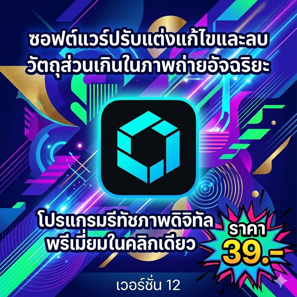 ซอฟต์แวร์ปรับแต่งแก้ไขและลบวัตถุส่วนเกินในภาพถ่ายอัจฉริยะ โปรแกรมรีทัชภาพดิจิทัลพรีเมียมในคลิกเดียว