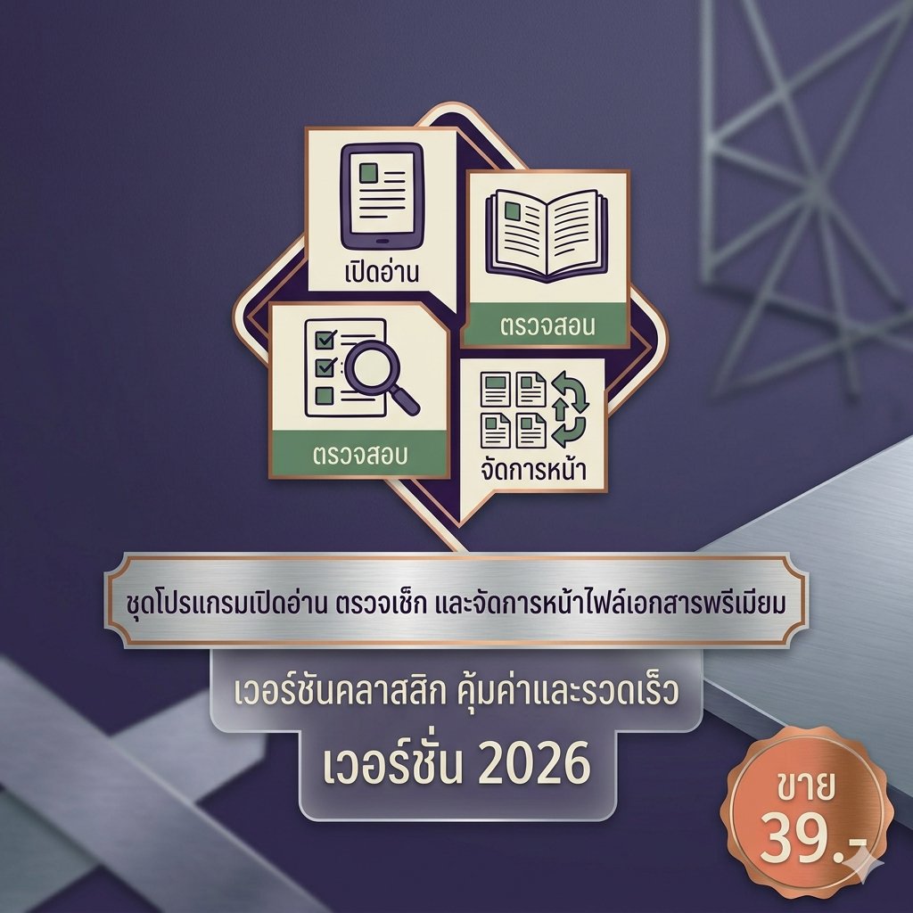 โปรแกรมเปิดอ่าน ตรวจเช็ก และจัดการหน้าไฟล์เอกสารพรีเมียม เวอร์ชัน 2026 สำหรับ Windows
