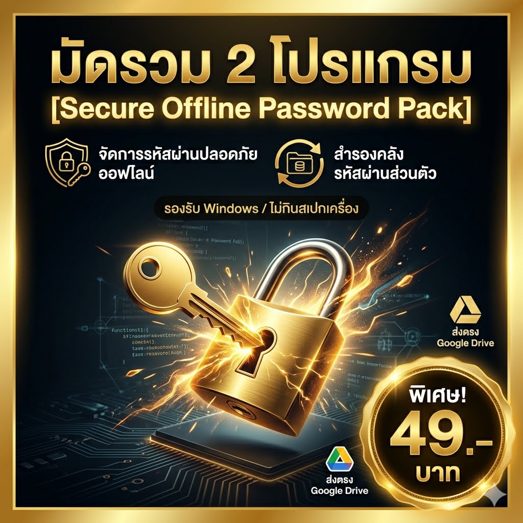 มัดรวม 2 โปรแกรมช่วยจัดการและสำรองรหัสผ่านระบบออฟไลน์ สำหรับ Windows