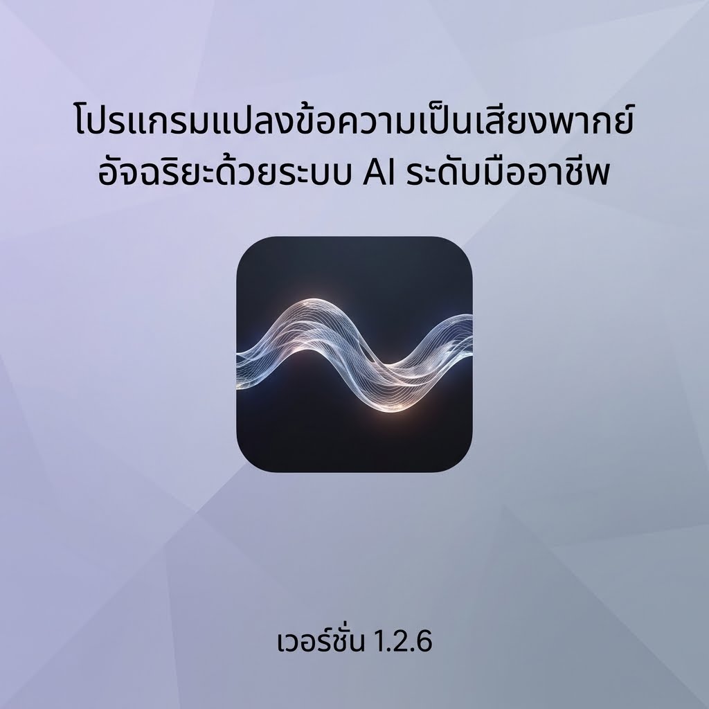 AI Text To Speech Generator Pro 1.2.6 โปรแกรมแปลงข้อความเป็นเสียงพากย์อัจฉริยะด้วยระบบ AI ระดับมืออาชีพ
