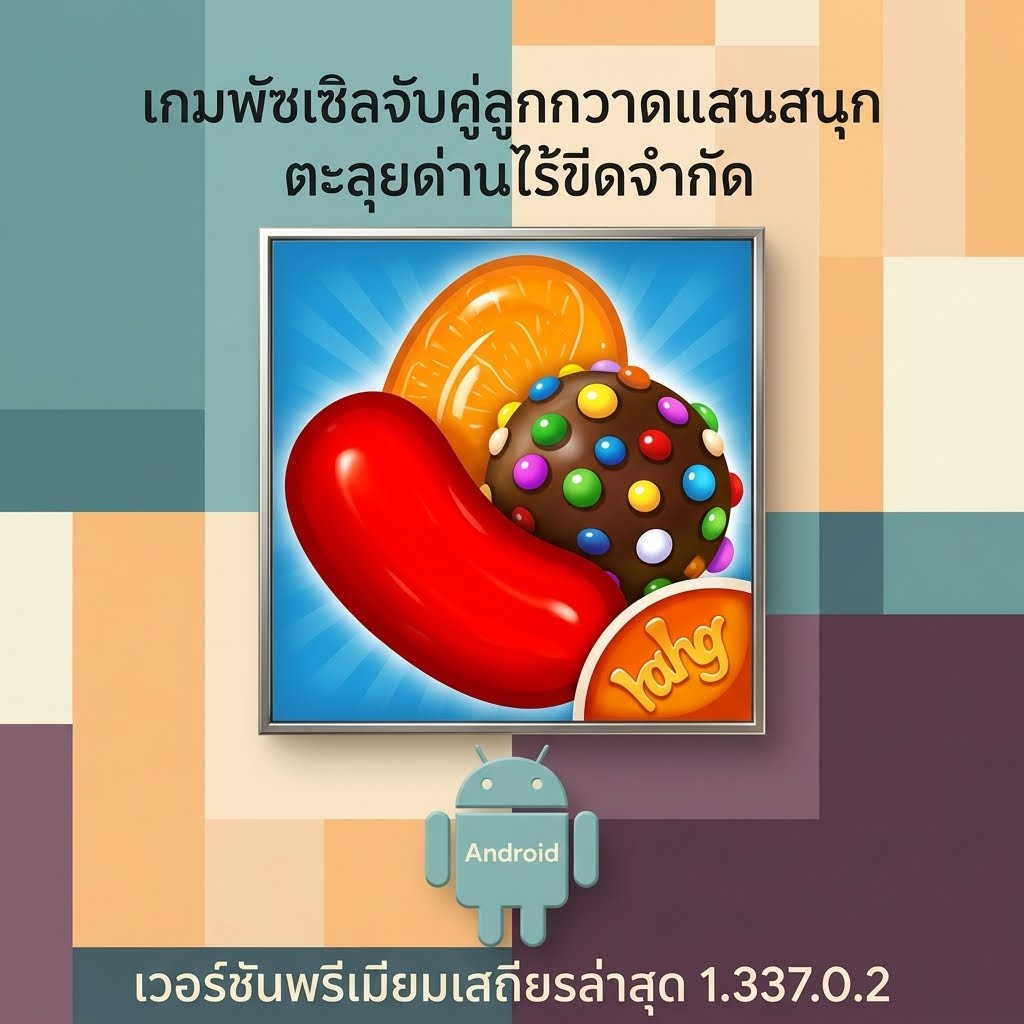 (Android) Candy Crush Saga 1.337.0.2 เกมพัซเซิลจับคู่ลูกกวาดแสนสนุกตะลุยด่านไร้ขีดจำกัด เวอร์ชันพรีเมียมเสถียรล่าสุด