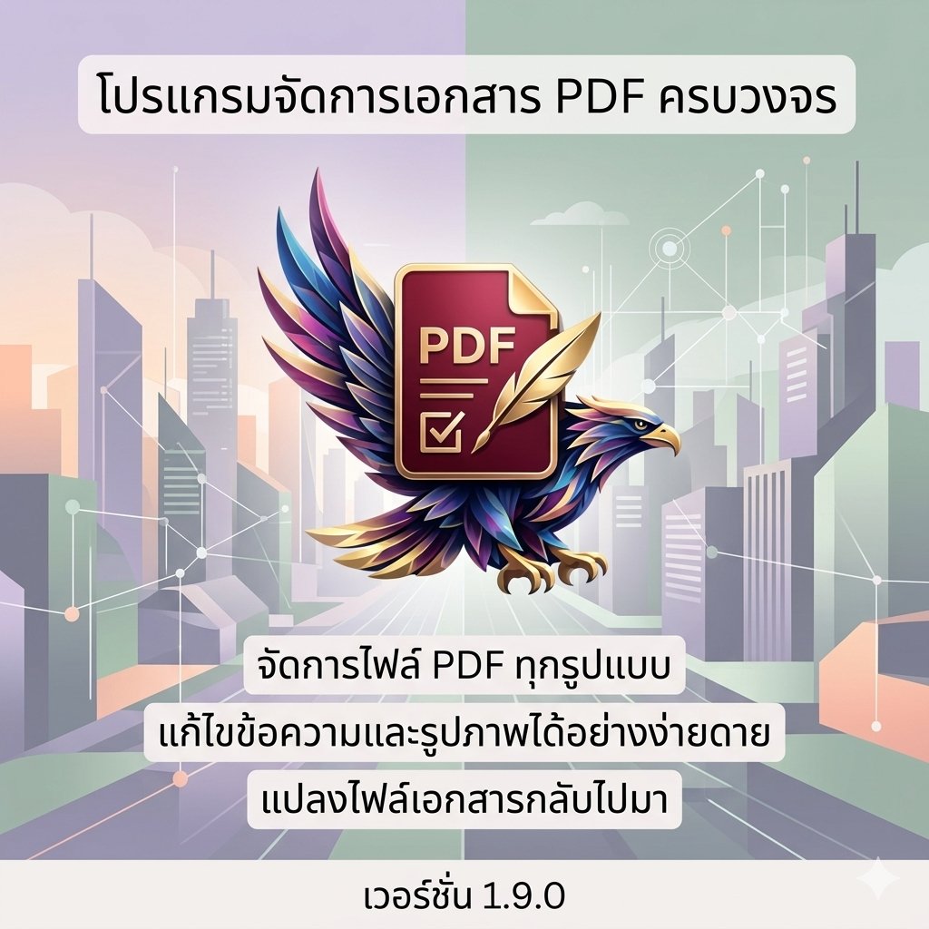 โปรแกรมจัดการเอกสาร จัดการไฟล์ PDF และแก้ไขข้อความในรูปเล่มครบวงจร เวอร์ชัน 1.9.0