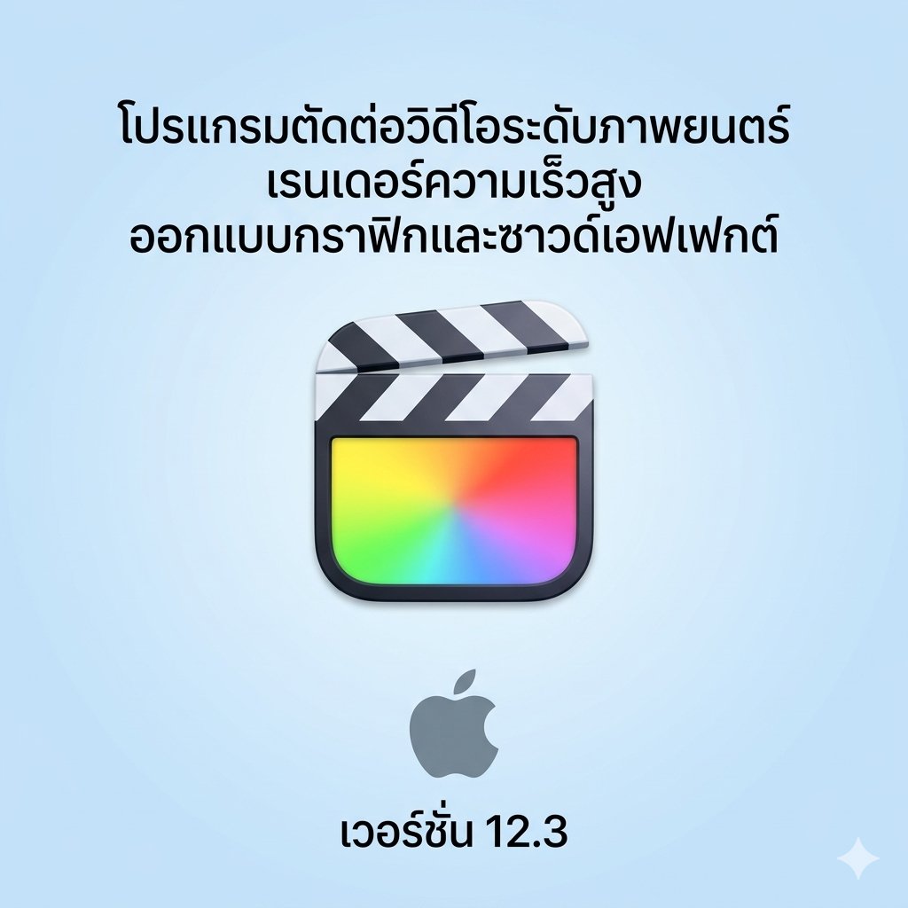 (MacOS) โปรแกรมตัดต่อวิดีโอระดับภาพยนตร์ เรนเดอร์ความเร็วสูง ออกแบบกราฟิกและซาวด์เอฟเฟกต์ เวอร์ชัน 12.3