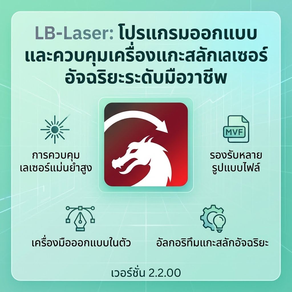 (LB-Laser 2.2.00) โปรแกรมออกแบบและควบคุมเครื่องแกะสลักเลเซอร์อัจฉริยะระดับมืออาชีพ