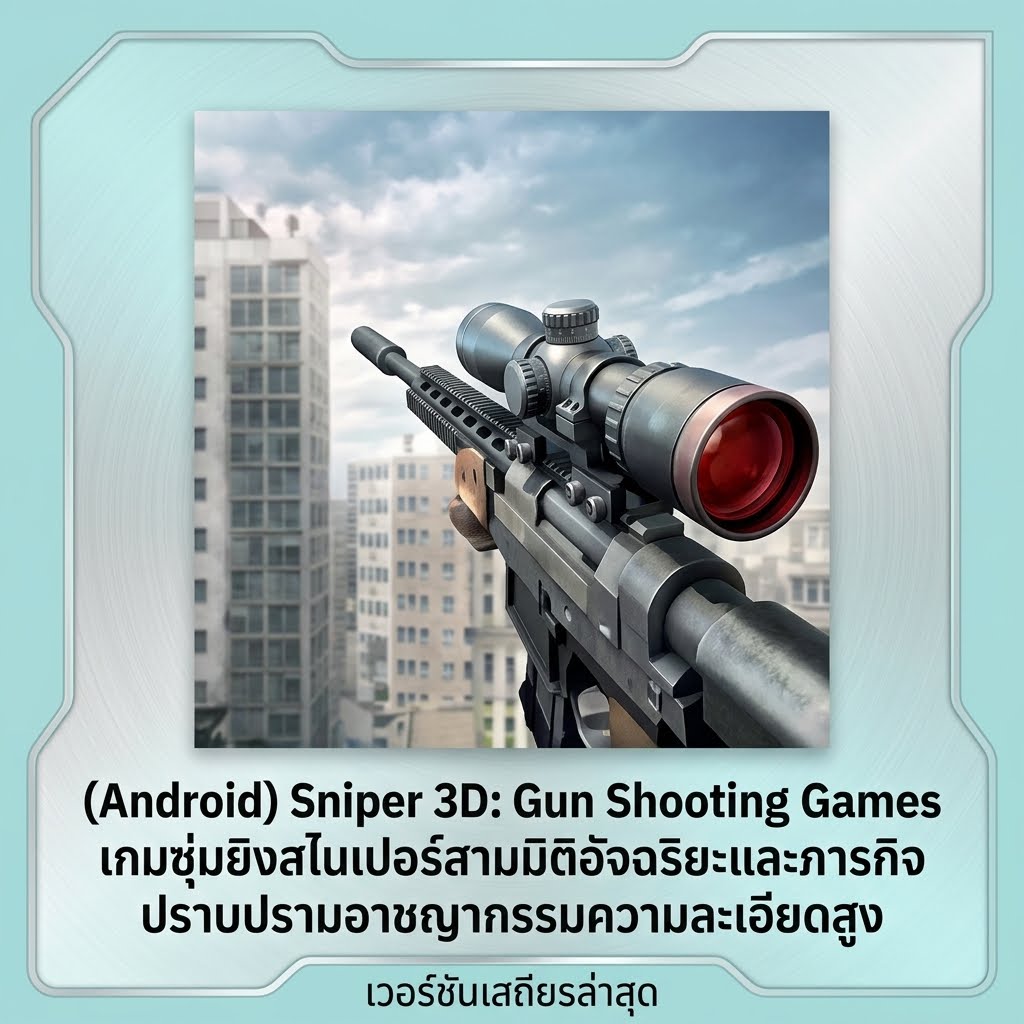 (Android) Sniper 3D: Gun Shooting Games เกมซุ่มยิงสไนเปอร์สามมิติอัจฉริยะและภารกิจปราบปรามอาชญากรรมความละเอียดสูง เวอร์ชันเสถียรล่าสุด