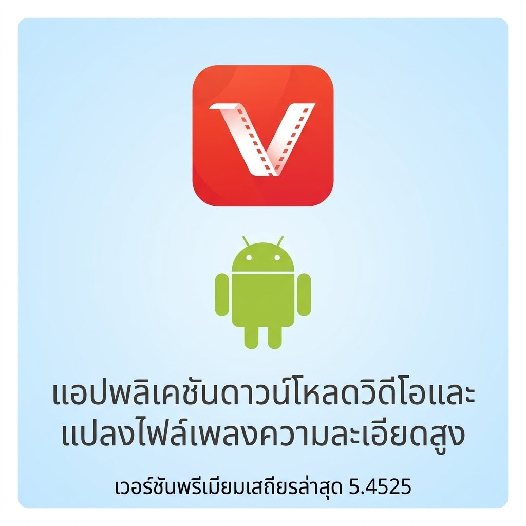 (Android) VidMate - HD Video & Music Downloader 5.4525 แอปพลิเคชันดาวน์โหลดวิดีโอและแปลงไฟล์เพลงความละเอียดสูง เวอร์ชันพรีเมียมเสถียรล่าสุด