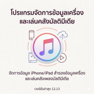 โปรแกรมจัดการข้อมูล iPhone/iPad สำรองข้อมูลเครื่อง และเล่นคลังเพลงมัลติมีเดีย เวอร์ชันล่าสุด 12.13