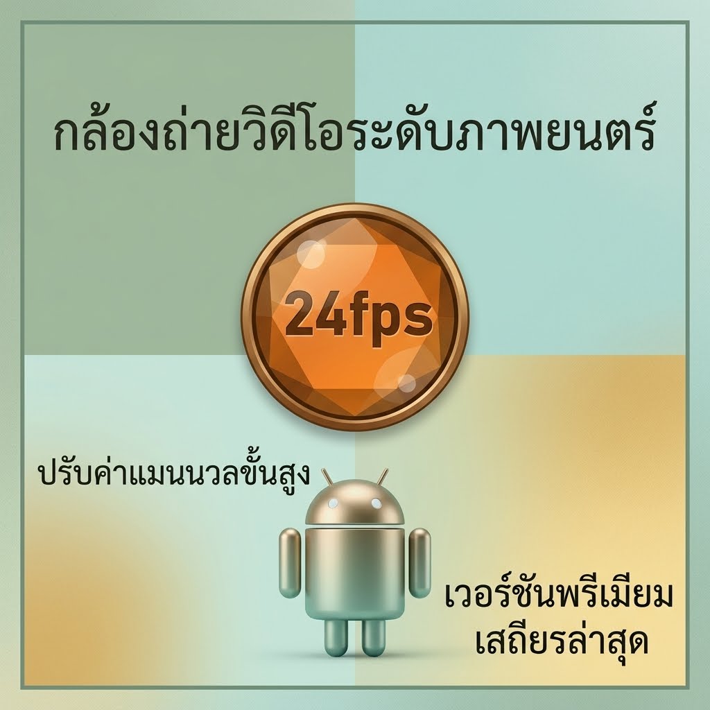(Android) mcpro24fps manual video camera 043de แอปพลิเคชันกล้องถ่ายวิดีโอระดับภาพยนตร์และปรับค่าแมนนวลขั้นสูง เวอร์ชันพรีเมียมเสถียรล่าสุด